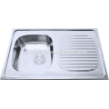 Single bowl stainless steel kitchen sink with dish drainer